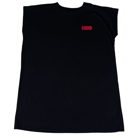 Vintage 90s HBO The Sopranos Muscle Shirt XL Black Puffy Logo Made In USA Y2K - Picture 2 of 7